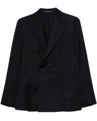 Tagliatore - Double-Breasted Herringbone Blazer - Lyst