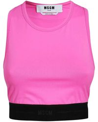 MSGM - Elastic-Waistband Tank Top - Lyst