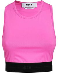 MSGM - Elastic-Waistband Tank Top - Lyst
