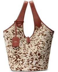 Polo Ralph Lauren - Logo-Detail Leather Tote Bag - Lyst