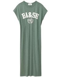 Ba&sh - Civia Logo-Print Jersey Midi Dress - Lyst