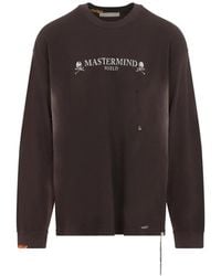 MASTERMIND WORLD - Distressed Logo-Print Long-Sleeved T-Shirt - Lyst