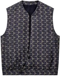 Giorgio Armani - Geometric-Print Single-Breasted Waistcoat - Lyst
