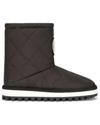 Dolce & Gabbana - Gefütterte Stiefel Mit Logo-Patch - Lyst