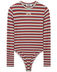 Gcds - Striped Ribbed-Knit Bodysuit - Lyst