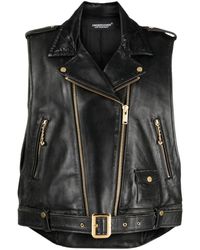 Undercover - Zipped Leather Gilet - Lyst