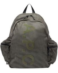 A.P.C. - Sac À Dos En Résille À Logo Imprimé - Lyst