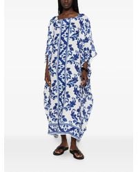 Robert Friedman - Damask-Print Kaftan Midi Dress - Lyst