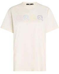 Karl Lagerfeld - Ikonik Outline T-Shirt aus Bio-Baumwolle - Lyst