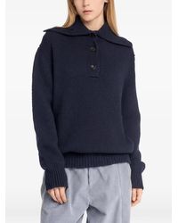 Malo - Button-Placket Spread-Collar Sweater - Lyst