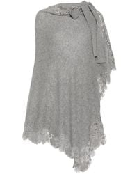 Ermanno Scervino - Lace-Trim Bow-Detail Poncho - Lyst