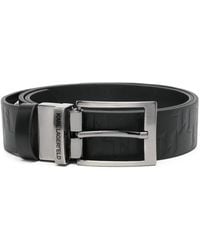 KARL LAGERFELD - Logo-Debossed Leather Belt - Lyst