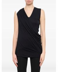 Givenchy - Top Drapeado Con Cuello En V - Lyst