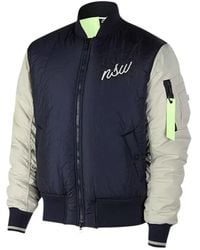 Nike - Sportswear Down Fill Bomber Jacket Blue/ White - Lyst