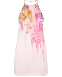 Blumarine - Floral-Print Mini Dress - Lyst