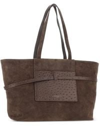 Gianni Chiarini - Belty Ostrich-Effect Suede Shoulder Bag - Lyst