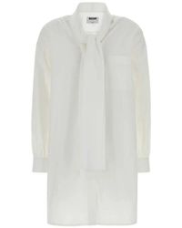 Moschino - Vestido Camisero De Popelina Con Botones - Lyst