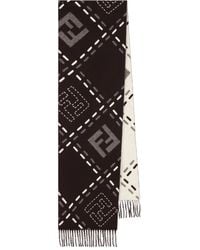 Fendi - Logo-jacquard Fringed Scarf - Lyst