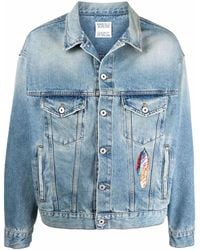 Marcelo Burlon - エンブロイダリー フェザー デニムジャケット - Lyst