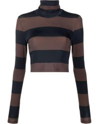 Cynthia Rowley - Striped Roll Neck Knitted Top - Lyst