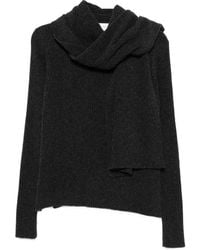 Christian Wijnants - Ribbed-Knit Scarf-Detail Sweater - Lyst