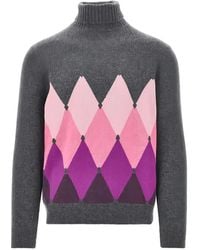 Ballantyne - Rollkragenpullover Mit Argyle-Muster - Lyst