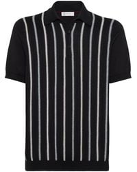 Brunello Cucinelli - Pull Rayé À Col Polo - Lyst