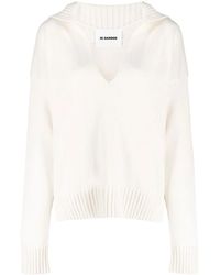 Jil Sander - Knitted Split-Neck Jumper - Lyst