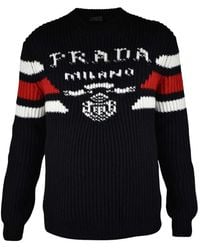 Prada - Jersey Con Cuello Redondo Y Logo - Lyst