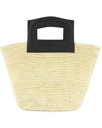 Sensi Studio - Straw Leather-Handle Tote Bag - Lyst