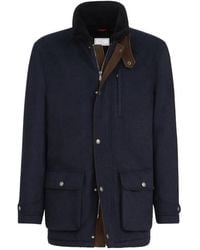 Brunello Cucinelli - Bonded Cashmere Beaver Cloth Field Jacket With Shearling Lining And Nappa Leather Inserts - Lyst