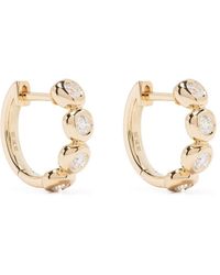 EF Collection - 14kt Yellow Gold Pillow Diamond huggie Earring - Lyst