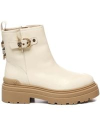 Pinko - Buckle-Detail Platform Boots - Lyst