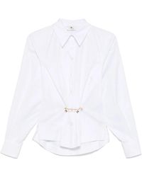 Elisabetta Franchi - Striped Poplin Shirt - Lyst