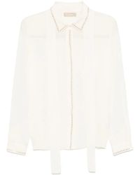 Elie Saab - Stud-Embellished Silk Shirt - Lyst