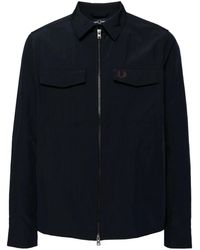 Fred Perry - Textured Zip-Through Overshirt - Lyst