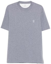 Brunello Cucinelli - T-Shirt Met Logo En Ronde Hals - Lyst