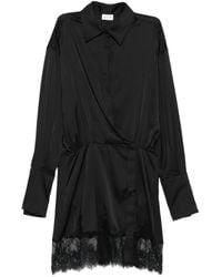 ANDAMANE - Lace-Trimmed Satin Dress - Lyst