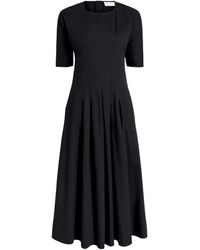 Proenza Schouler - Ainsley Pleated Short-Sleeve Midi Dress - Lyst