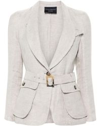 Emporio Armani - Icon Belted Jacket - Lyst