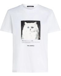 KARL LAGERFELD - Portrait-Print T-Shirt - Lyst