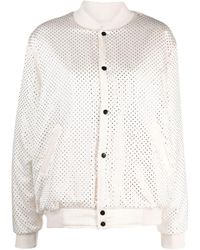 P.A.R.O.S.H. - Crystal-embellished Button-up Bomber Jacket - Lyst