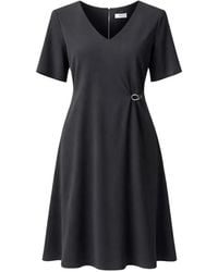 Herno - Robe Mi-Longue À Détail De Boucle Et Col V - Lyst