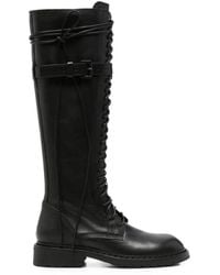 Ann Demeulemeester - Buckle-Fastening Lace-Up Boots - Lyst