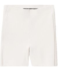 Alexander Wang - Logo-Stripe Ribbed Shorts - Lyst