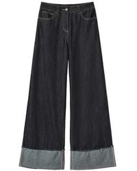 Twinset - Flared Jeans With Folded Hem - Lyst