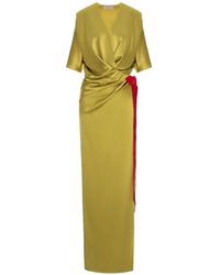 V:PM ATELIER - Maxi Draped Contrast-Trim Dress - Lyst