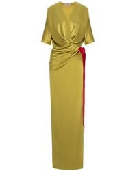 V:PM ATELIER - Maxi Draped Contrast-Trim Dress - Lyst