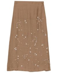 Lorena Antoniazzi - Jupe Mi-Longue À Broderies Florales Et Sequins - Lyst