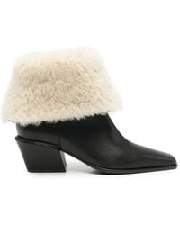 Paris Texas - Bettina Shearling-Trim Ankle Boots - Lyst